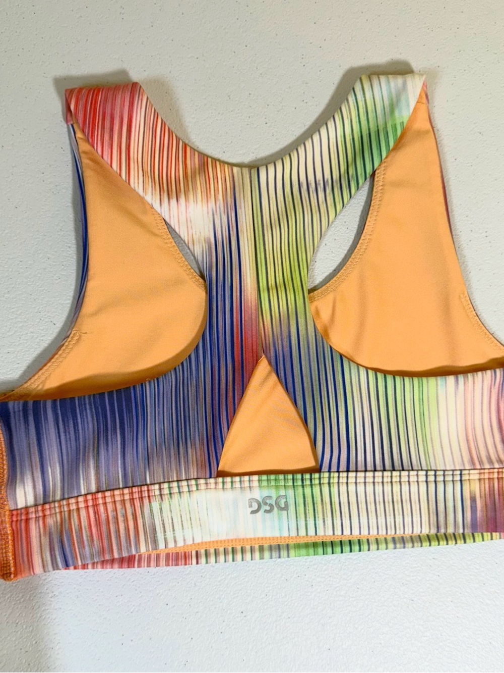DSG Girls 2 Piece Activewear Set Rainbow Crop Tank & Orange Tiered Skort S/M NWT - Picture 7 of 12